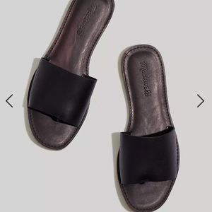 Madewell black leather slide sandal | Size 5